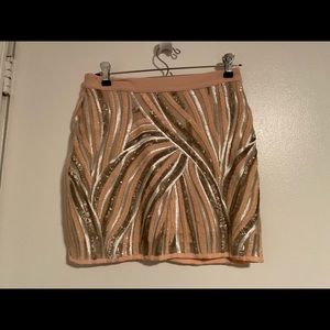 Endless Rose Blush & Pewter Sequined Mini, Size 2, gentle worn